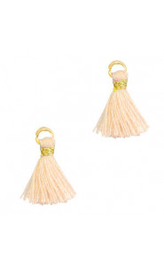 Ibiza style mini Tassel 1cm Gold-blush pink